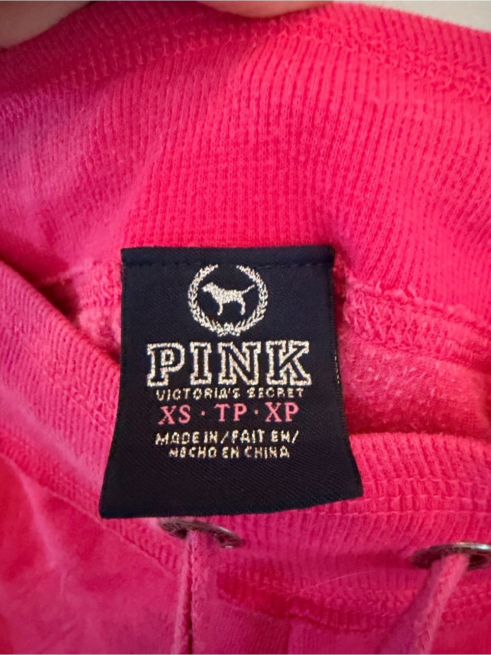 Vintage Hot Pink Velour Lounge Pants with Side Sequin Script - Picture 7 of 9